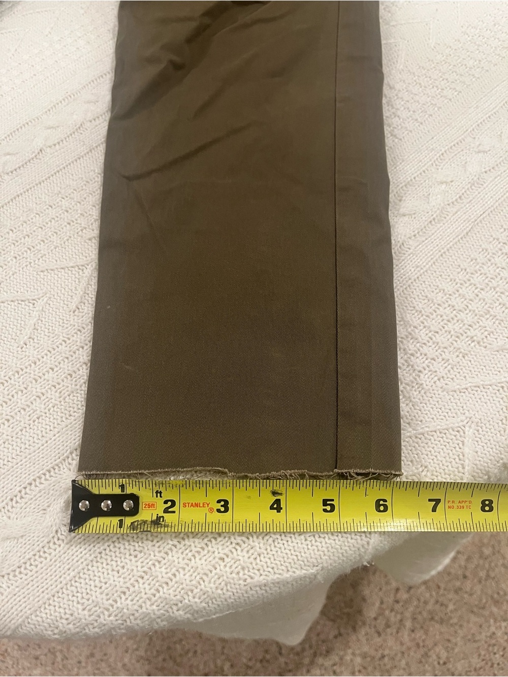 Plaid & Plain Men's Skinny Fit Stretch Chino Pants - Olive Green (30x28) - Picture 7 of 8